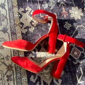 Vince Camuto Red Block Heels